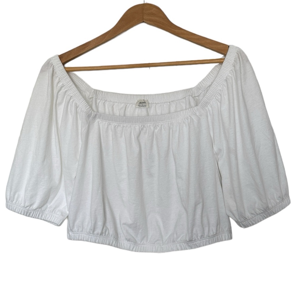 Aritzia Wilfred White Crop Top